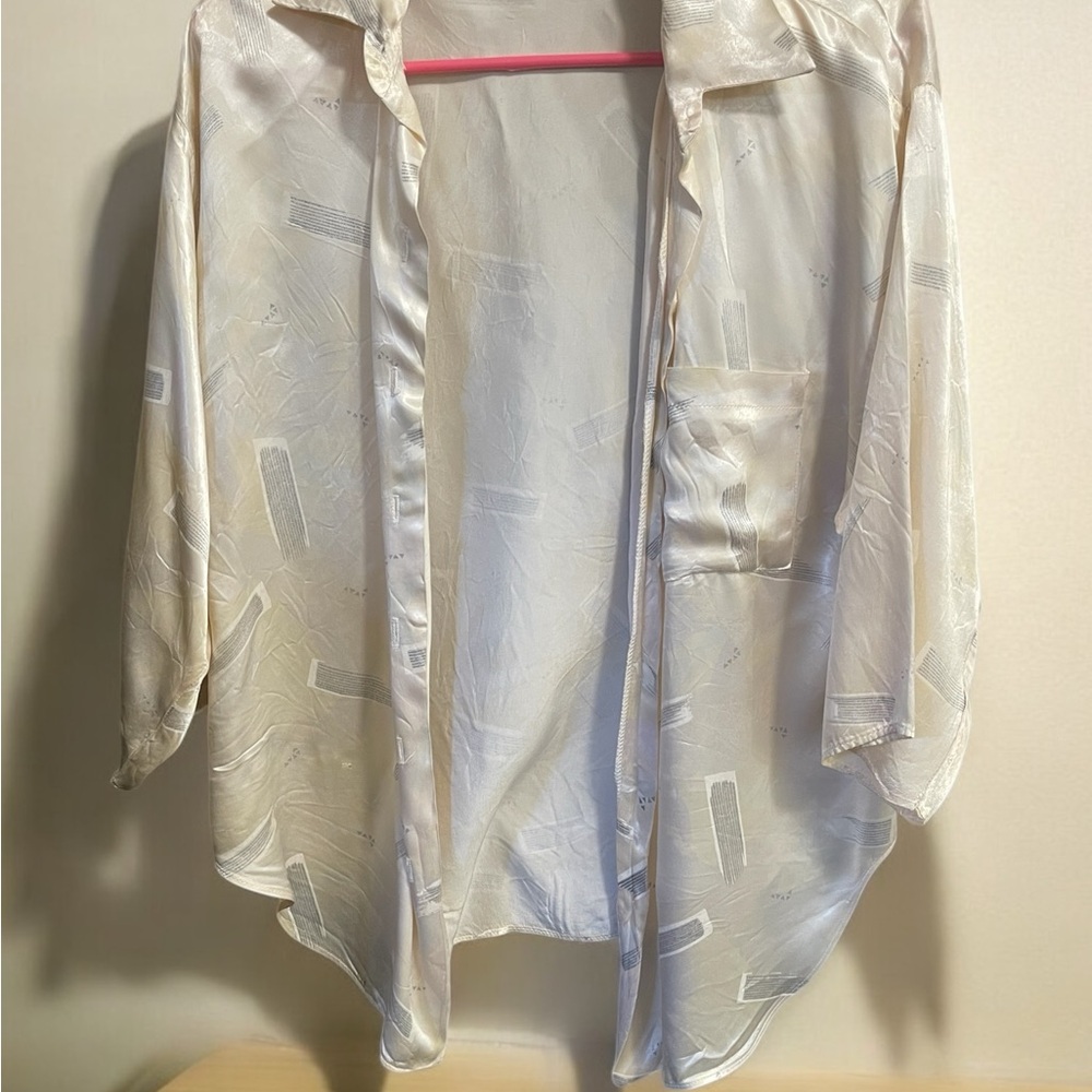 Elegant Cream Satin Blouse